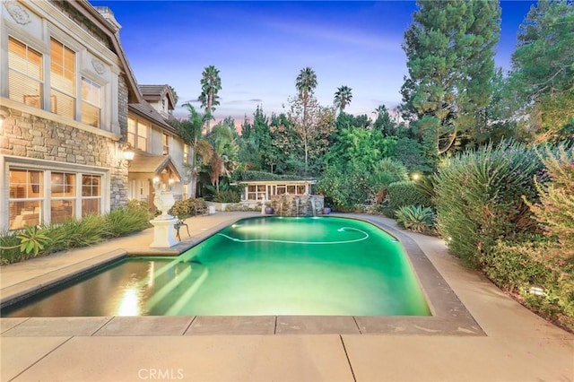 2611 Steeplechase Ln, Diamond Bar, CA 91765 - pool at dusk with an outdoor pool