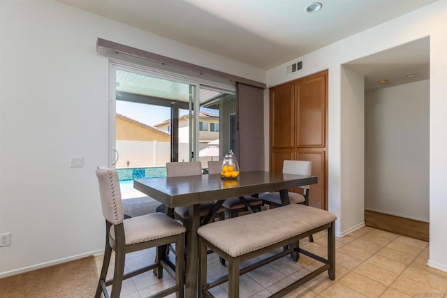 view of dining area