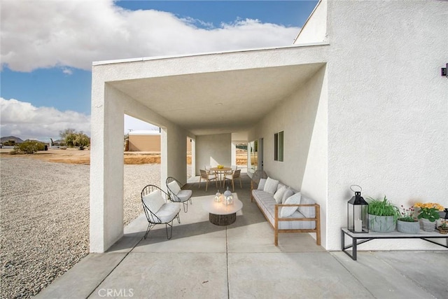 view of patio / terrace with an outdoor living space