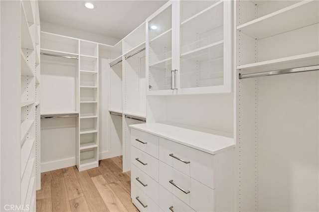 spacious closet with light wood finished floors