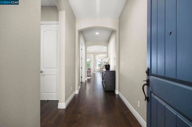 interior space featuring dark hardwood / wood-style flooring