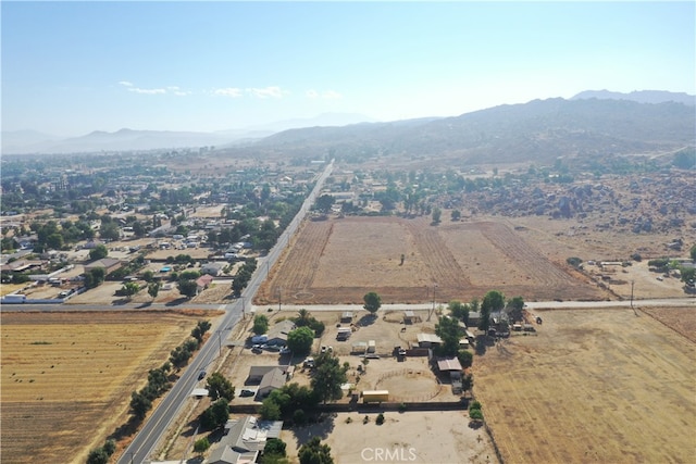 bird's eye view with a mountain view