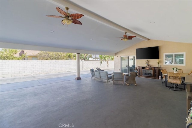 view of patio with ceiling fan