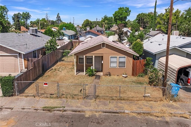 view of front of property with central AC unit