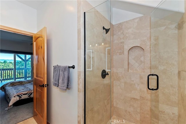 bathroom featuring walk in shower