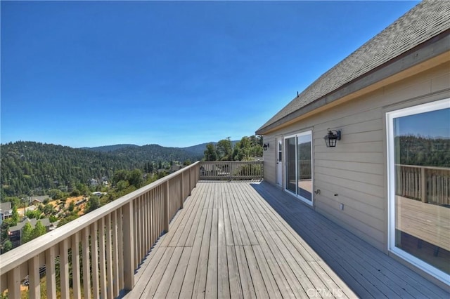 deck featuring a mountain view