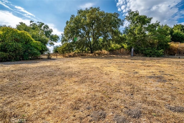 view of yard with a rural view