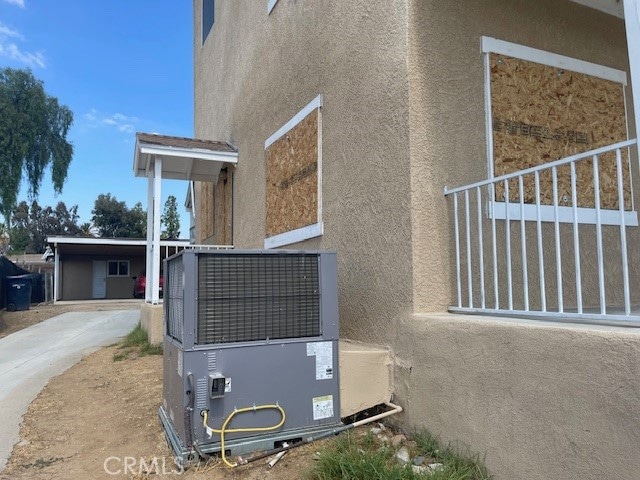 view of property exterior with central air condition unit