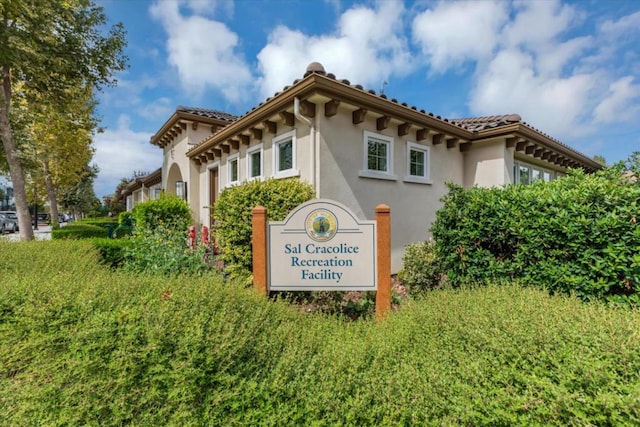 view of community sign