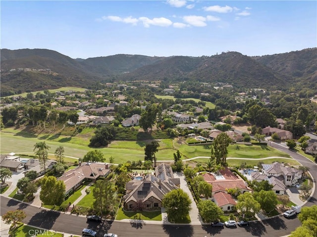 drone / aerial view with a mountain view