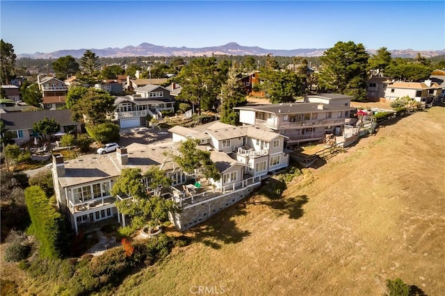 bird's eye view featuring a mountain view