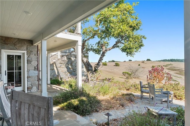 exterior space featuring a rural view