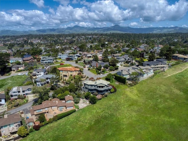 bird's eye view with a mountain view and a residential view