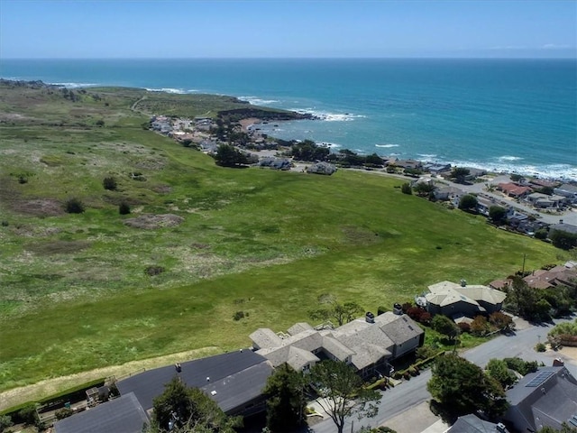 birds eye view of property featuring a residential view and a water view