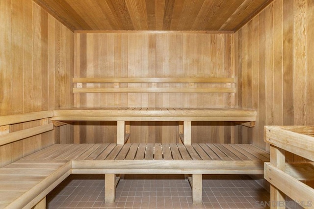 view of sauna / steam room featuring tile patterned floors