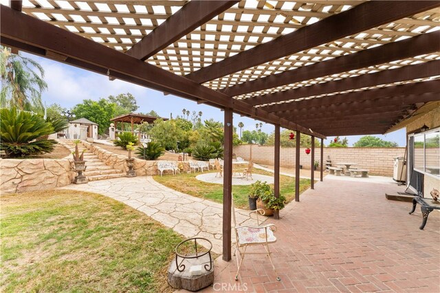 view of patio / terrace with a pergola