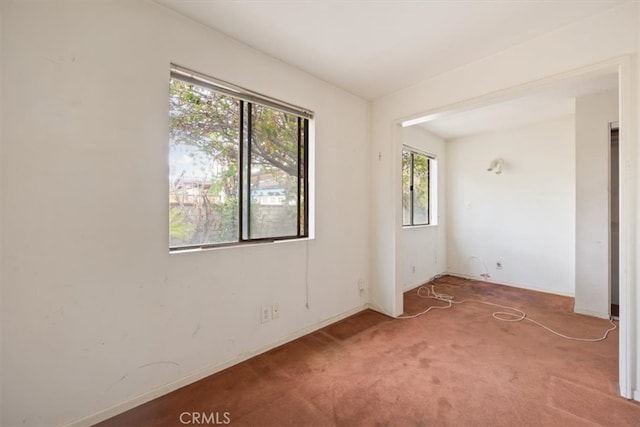 view of carpeted spare room