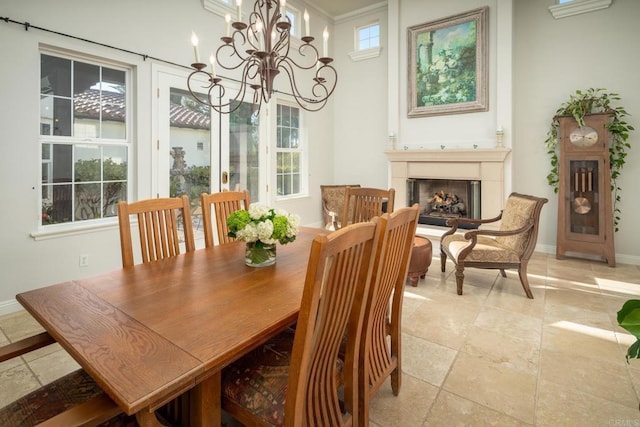 dining area with a chandelier