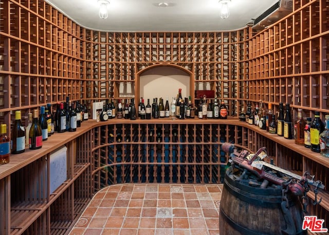 view of wine area