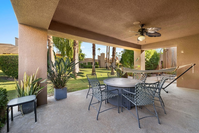 view of patio with ceiling fan