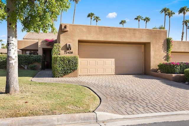 adobe home with a garage