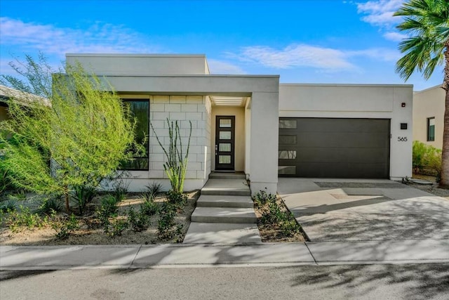 contemporary house featuring a garage