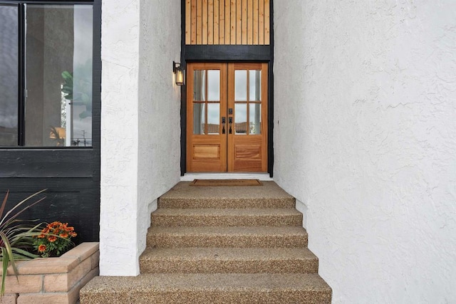 entrance to property with french doors