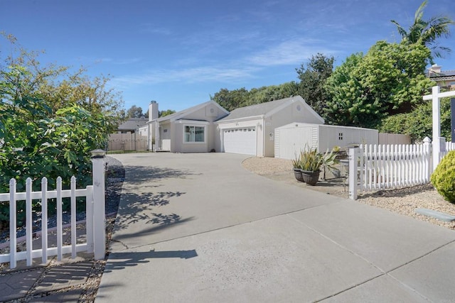 view of front facade with a garage