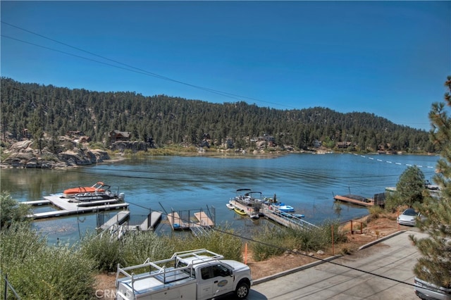 view of water feature featuring a boat dock