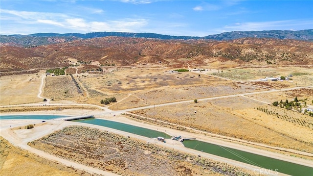 aerial view with a water and mountain view