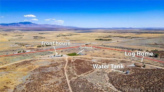23610 W Lancaster Rd, Lancaster, CA 93536 - aerial view featuring view of desert, a mountain view, and a rural view