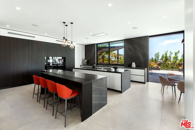 kitchen with pendant lighting and a center island