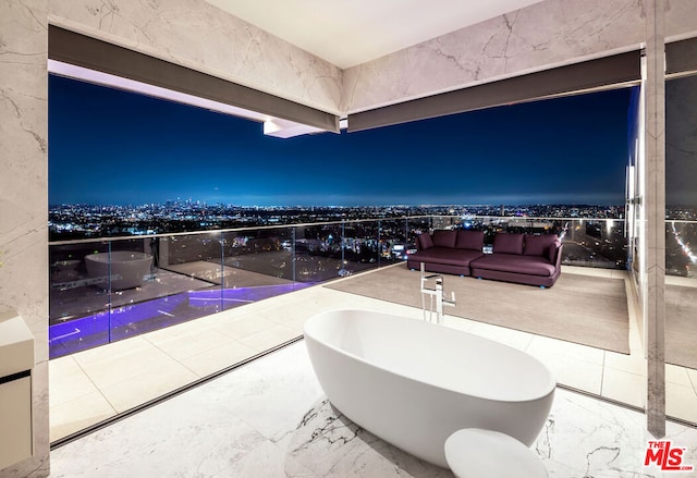 bathroom featuring a tub