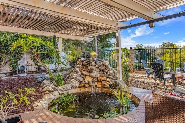 view of patio with a pergola