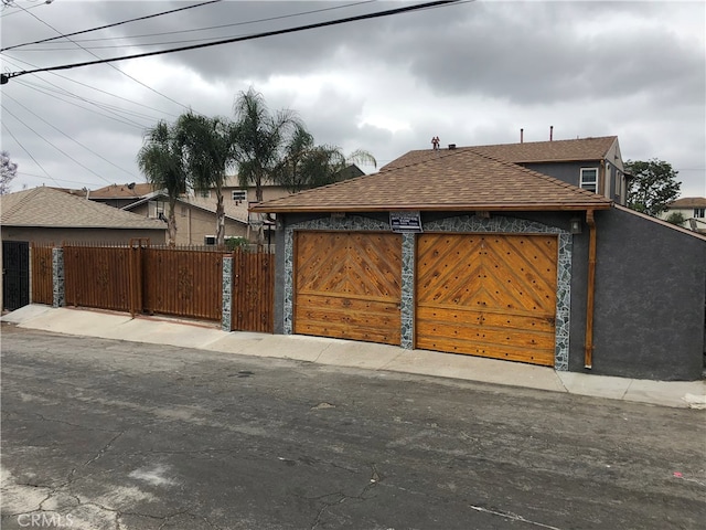 view of garage