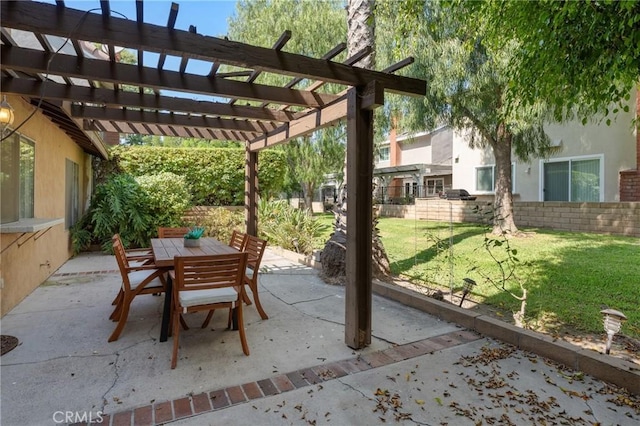 view of patio / terrace featuring a pergola