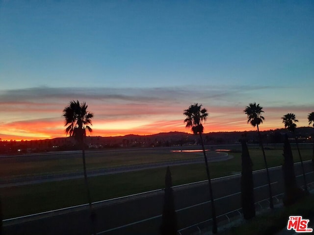 view of yard at dusk