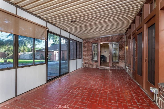 view of unfurnished sunroom