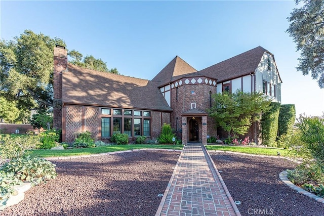 view of tudor-style house