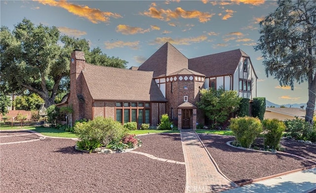 view of tudor home