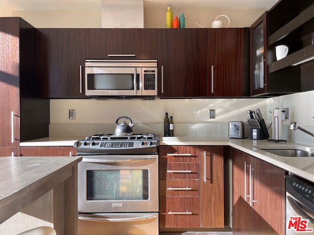 kitchen with stainless steel appliances and sink