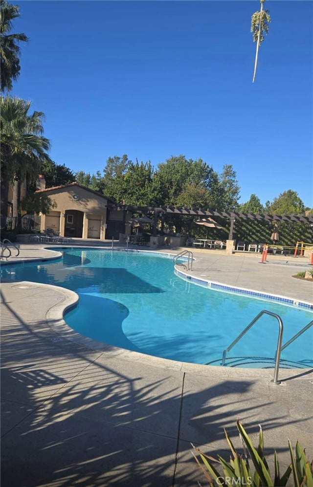 view of pool featuring a patio