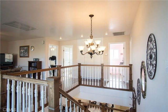 interior space featuring an inviting chandelier