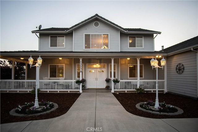 view of front of house featuring covered porch