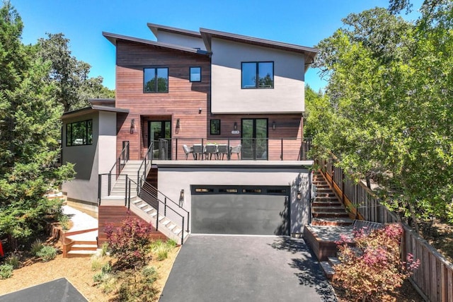 contemporary home with a garage