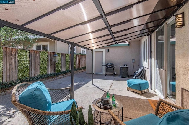 view of patio / terrace featuring central air condition unit