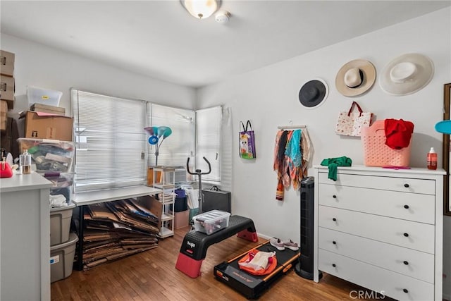 miscellaneous room with hardwood / wood-style flooring