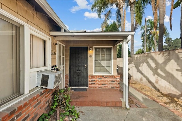 property entrance with cooling unit