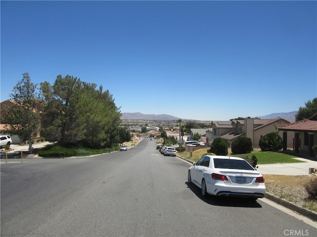 view of road with a mountain view