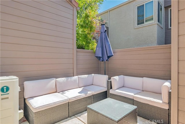 view of patio with an outdoor hangout area